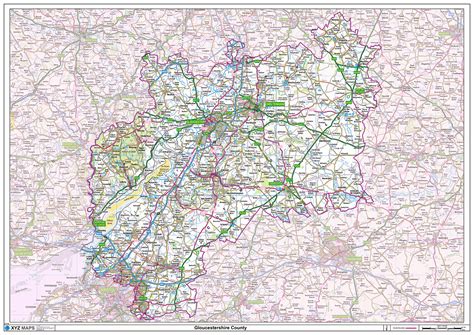 Gloucestershire County Map Xyz Maps