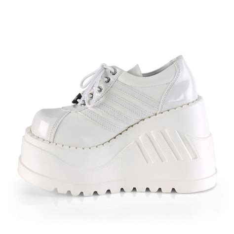 Mm Platform Lace Up Wedge Sneaker Oxford White Matte