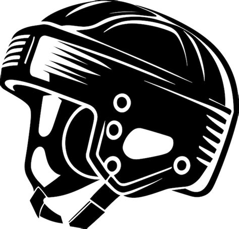 Estilo De Dise O Monocrom Tico Del Logotipo Del Casco De Hockey