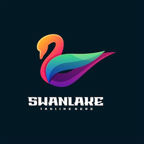 Premium Vector Illustration Vector Swan Lake Gradient Colorful Style