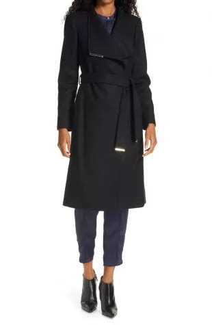 Ted Baker Wool Long Belted Wrap Coat