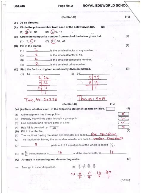 Math Exam Grade 1