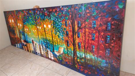 Par De Quadros Decorativos Paisagem Pintura Em Tela Fam Lia