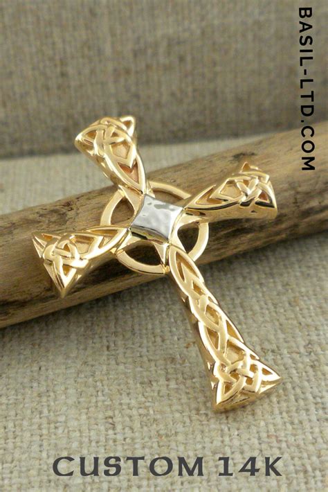 Sterling Silver Trinity Knot Cross With 10K Center Basil Ltd Irish