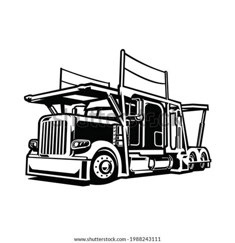 Car Carrier Truck Car Transport Truck Stock Vector Royalty Free