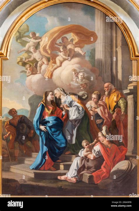 NAPLES ITALY APRIL 23 2023 The Painting Of Visitation In The