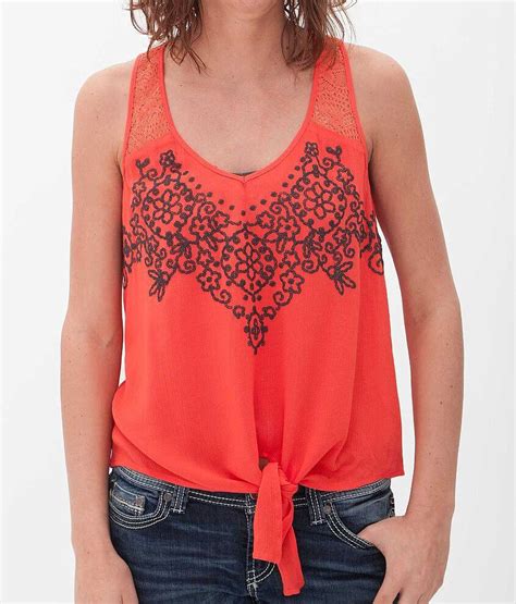 Daytrip Tie Front Tank Top Women S Tank Tops In Red Buckle