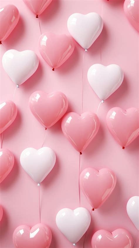 Pink Hearts Balloon Pattern Pink Premium Photo Illustration Rawpixel