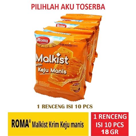 Jual Biskuit Roma Malkist Krim Keju Manis 18 Gr 1 RENCENG Isi 10