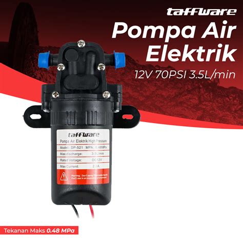 Taffware Pompa Air Elektrik High Pressure 12V 70PSI 3 5L Min DP 521