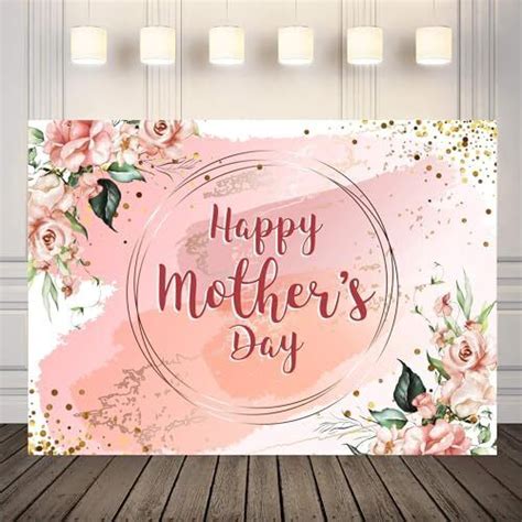 8X6ft Happy Mother S Day Backdrop Pink Flower Mother S Day Photography