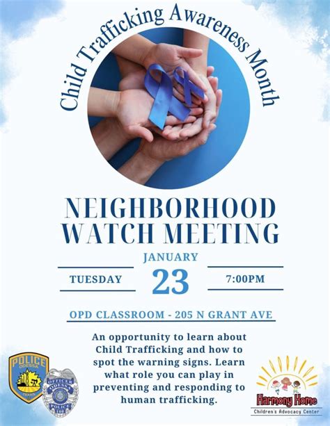 Neighborhood Watch Meeting To Focus On Child Trafficking Awareness