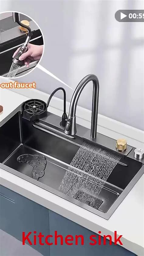 Waterfall Multifunction Smart Stainless Steel Sink Glass Rinser