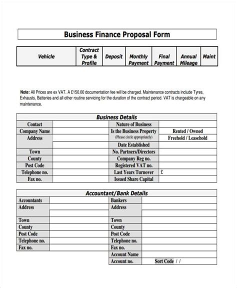 Free Sample Blank Proposal Forms In Pdf Excel Ms Word