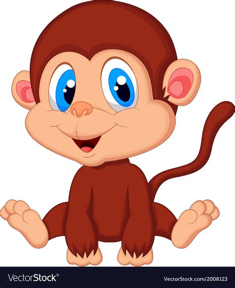 Cute Baby Monkey Cartoon Royalty Free Vector Image