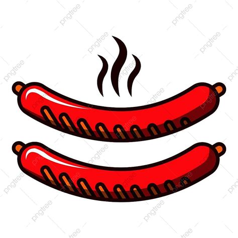 Sausages Icon Cartoon Vector Design, Dinner, Beef, Silhouette PNG and Vector with Transparent ...