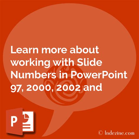 Working With Slide Numbers In Powerpoint 97 2000 2002 And 2003 For