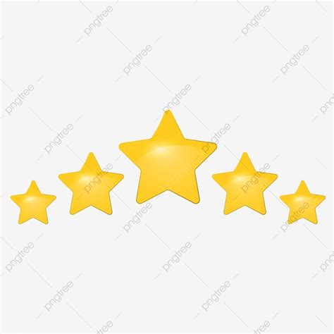 Five Gold Stars On A White Background