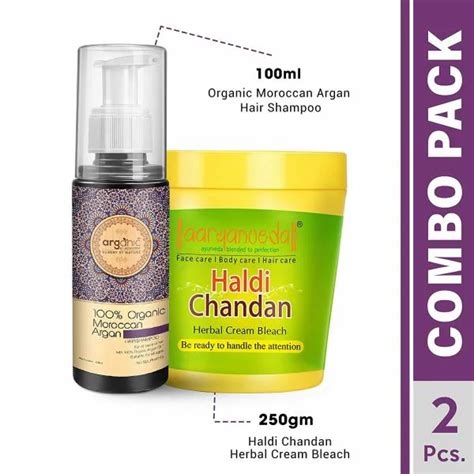 Aryanveda Herbals Haldi Chandan Bleach Cream 250gm Arganic Organic