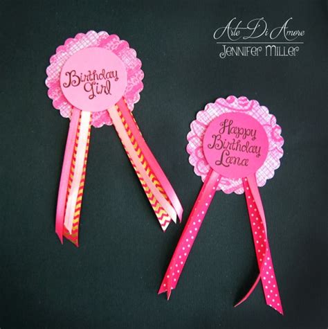 Custom Personalized Birthday Party Pins In Pinks And Gold