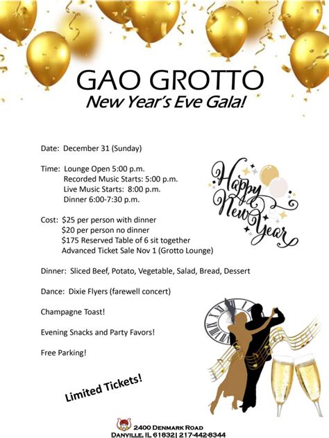 Gao Grotto New Year S Eve Gala Danville Area Visitor S Bureau