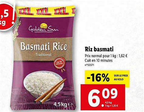 Promo Riz Basmati Golden Sun Chez Lidl ICatalogue Fr