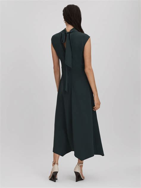 Reiss Libby Fitted Asymmetric Midi Dress Reiss Usa