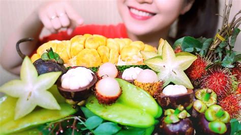 Asmr Exotic Fruit Platter Crunchy Eating Sounds No Talking Linh Asmr Youtube