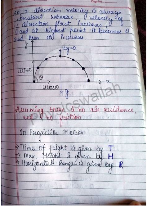 Solution Handwritten Projectile Motion Best Notes Studypool