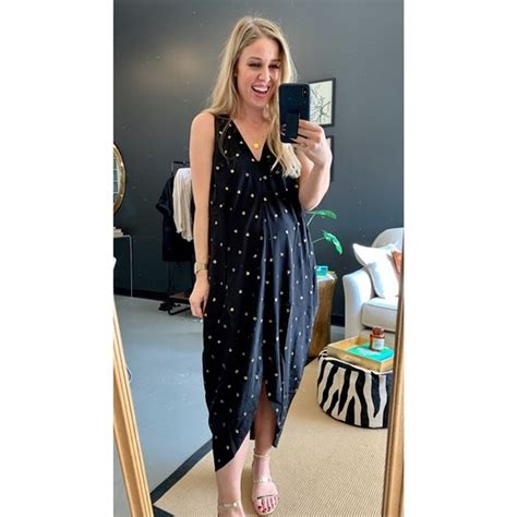 Hatch Maternity Polka Dot Parachute Sleeveless Dress Gem