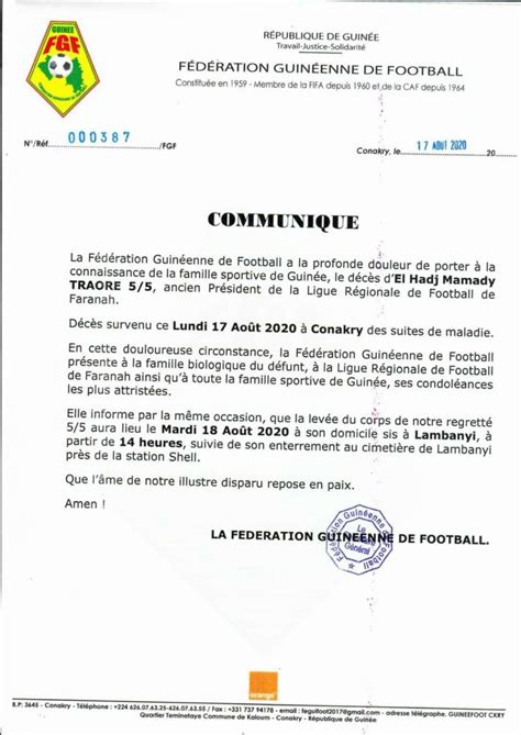 Page Noire La F Guifoot Est En Deuil Guineefoot