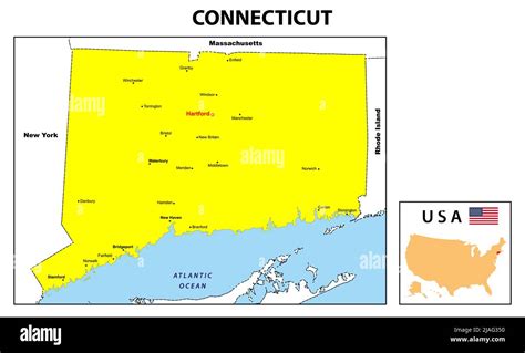 Mapa De Connecticut Mapa Del Estado Y Del Distrito De Connecticut