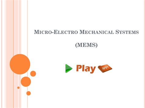 PPT Micro Electro Mechanical Systems MEMS PowerPoint Presentation