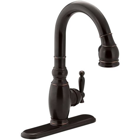 KOHLER Vinnata Single Handle Pull Down Sprayer Kitchen Faucet In Oil