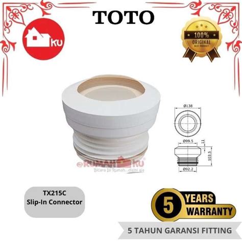 Promo Sparepart Toto Tx215c Slip In Connector Diskon 23 Di Seller