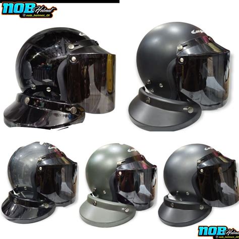 Jual Helm Bogo Cargloss Retro Cfm Pet Kc Flat Smoke Shopee Indonesia