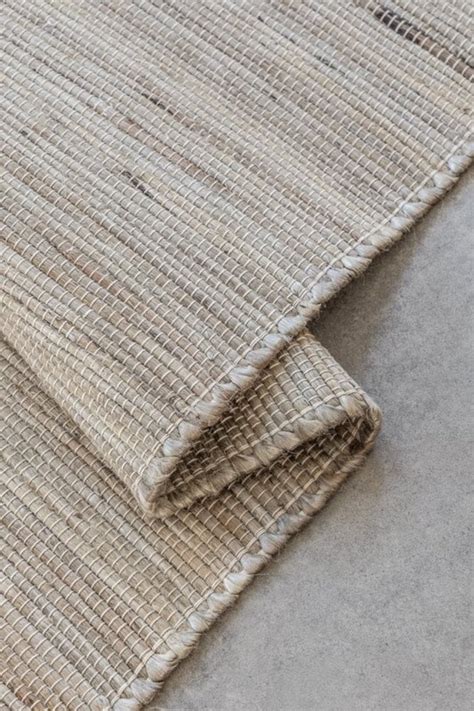 Handgeweven Jute En Wollen Vloerkleed Dhaka Naturel Taupe Flycarpets