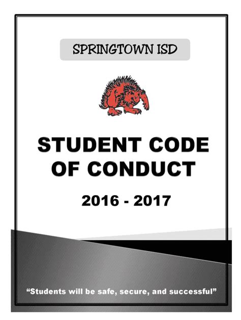 Fillable Online Codes Of Conduct Policies Student Engagement Project