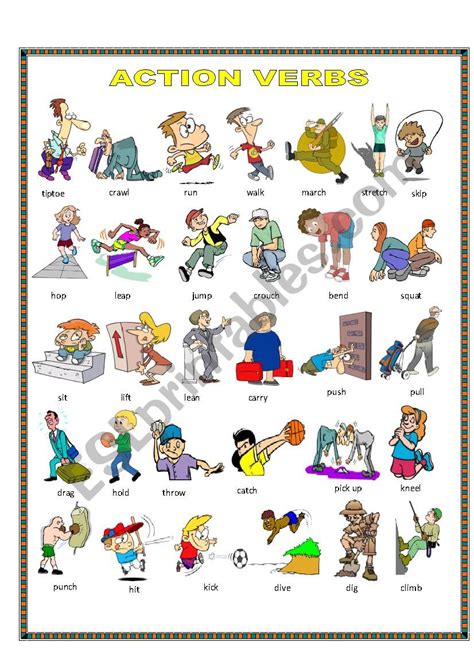 Action Verbs Esl Worksheet By James32