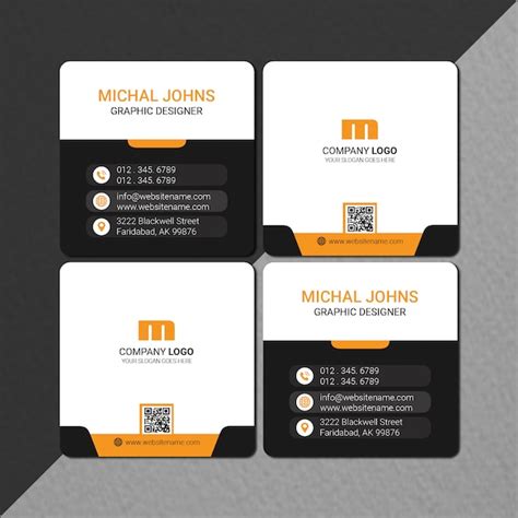 Square size business card design | Premium PSD File