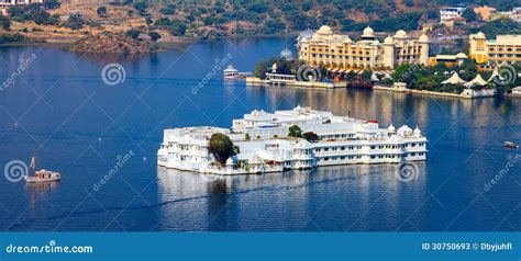 Lake Pichola And Taj Lake Palace In Udaipur India Stock Image Image