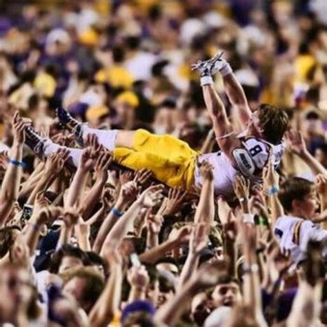 Dude LSU WR Trey Quinn Crowd Surfing With The LSU Faithful After