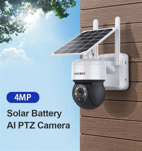 2022 Sectec WIFI 4MP 2K HD Solar Camera Battery Powered Video