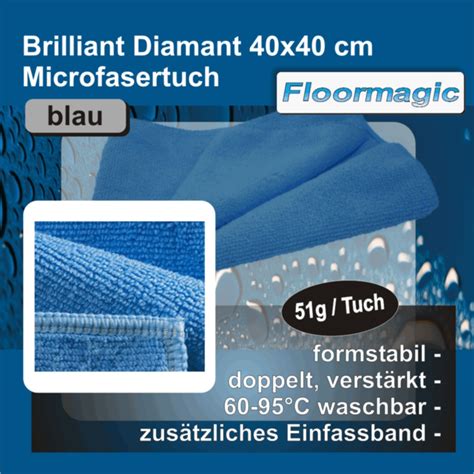 Brillant Diamant Microfasertuch Blau I Floormagic