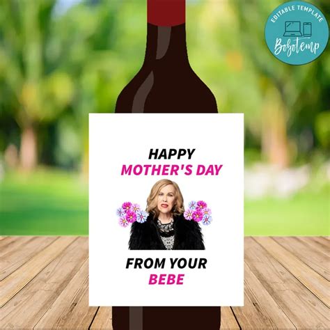 Schitt S Creek Mother S Day Wine Label Customizable Template Diy Bobotemp