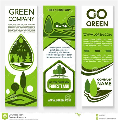 Eco Business Green Company Banner Template Stock Vector Illustration