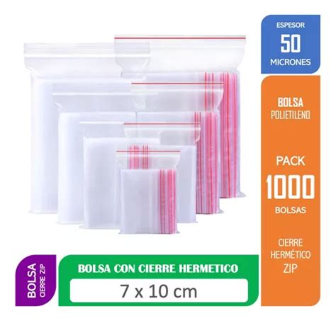 Bolsa Cierre Hermetico Cremallera 7x10 Cms 1000 Unds Cuotas sin interés