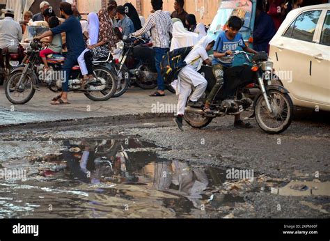 Inundated Road By Overflowing Sewerage Water Creating Problems For