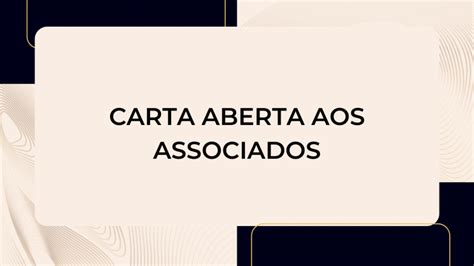 Carta Aberta Aos Associados