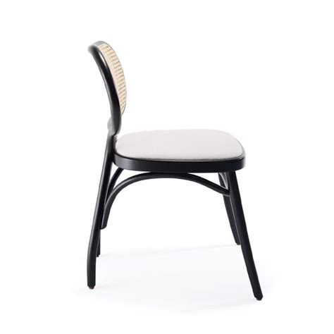 Thonet Sedia Bodystuhl Faggio Laccato Nero Seduta Imbottita LONGHO